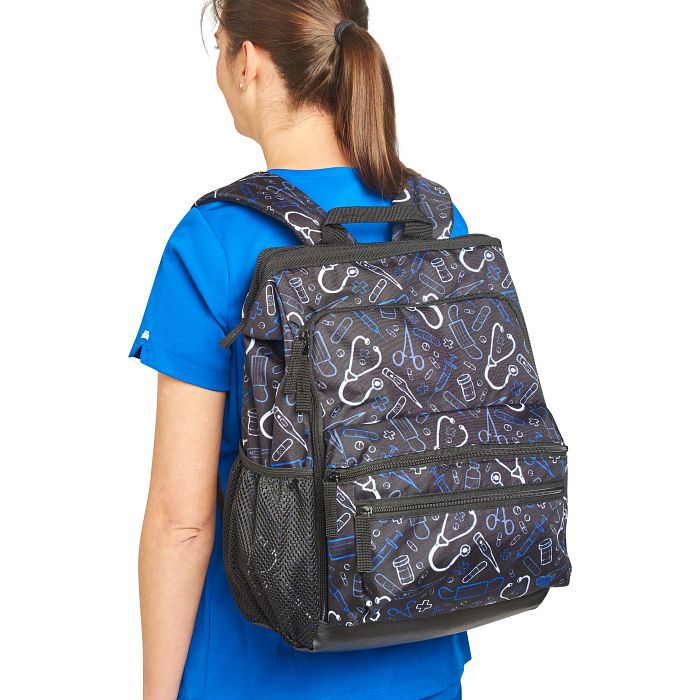 THE ULTIMATE NURSING BACKPACK-BLACK MEDICAL PATTERN