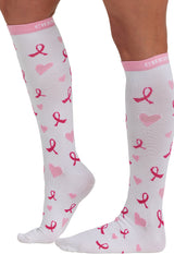 Wide Calf Heartfelt Ribbons Support Socks