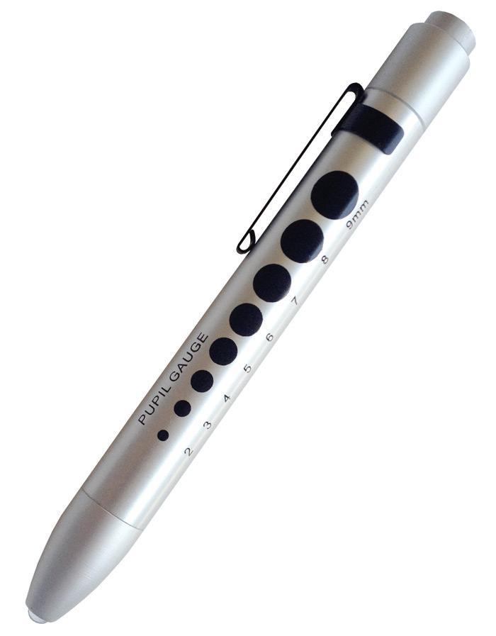 Silver Soft LED Pupil Gauge Penlight