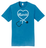 Blue Nurse Heart T-Shirt-Unisex