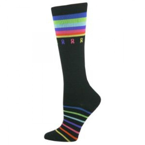 Multi-Ribbon Cancer Awareness Premium Fashion Compression Socks