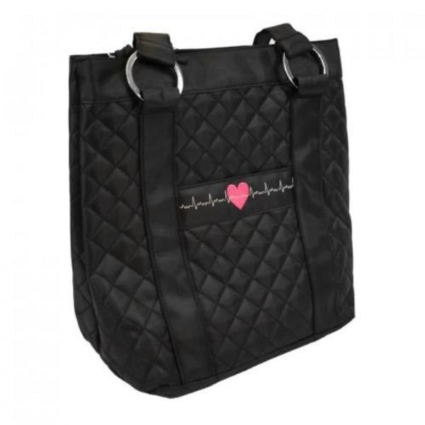EKG Heart Quilted Tote