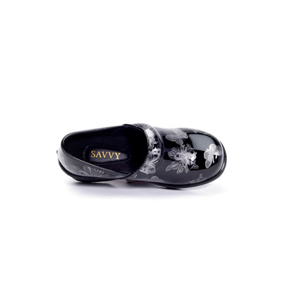 Women's Brandy Nursing Shoe In Black Butterfly